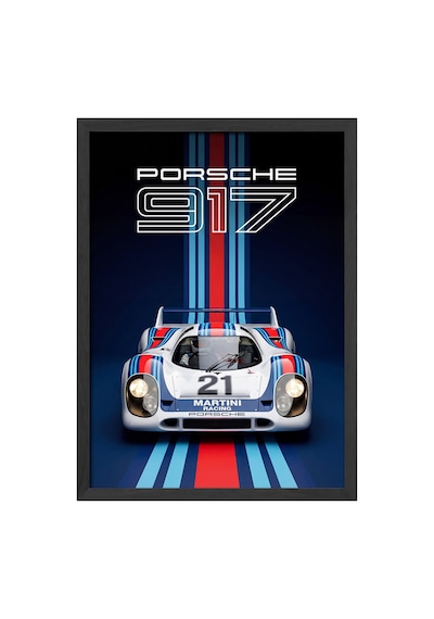 Porsche 917 Siyah Ahşap Çerçeveli Poster, Dekoratif Araba Duvar Tablosu