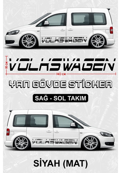 Volkswagen Yan Gövde Sticker Siyahmat - 864812143
