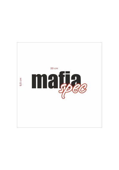 Mafia Spec Araç Yazısı Sticker Beyaz - 785710734