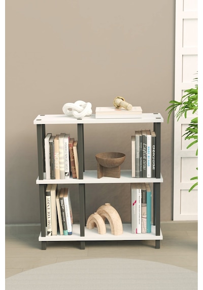 Mirada 3 Katlı Modern Kitaplık Dekoratif Çok Amaçlı Kitaplık Ve Organizer Çok Raflı Düzenleyici - Beyaz Beyaz Mirada 3 Katlı Modern Kitaplık Dekoratif Çok Amaçlı Kitaplık Ve Organizer Çok Raflı Düzenleyici - Beyaz Beyaz
