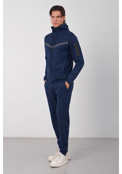Dechers Erkek Siyah Tech Fleece Double Face Kapüşonlu Fermuarlı Eşofman Takımı - E228 Lacivert Dechers Erkek Siyah Tech Fleece Double Face Kapüşonlu Fermuarlı Eşofman Takımı - E228 Lacivert