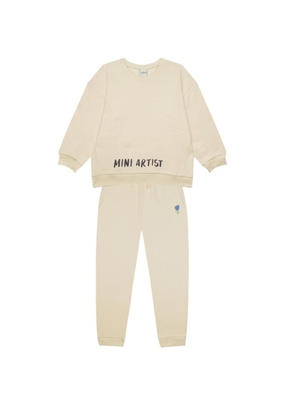 Antebies "mini Artist" Sweatshirt Eşofman Set Krem
