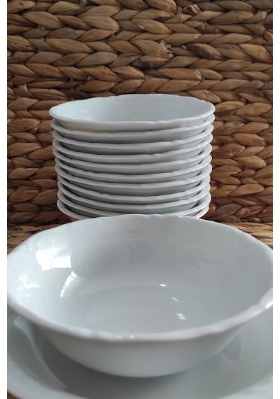 Porland Porselen Anadolu Beyazı 13 Cm 12 Adet Küçük Çorba Kases