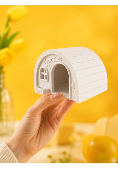 3d Baskı Hamster Evi Şık Beyaz Tasarım Kemirgen Yuvası Çıkarılabilir Tabanlı Hamster Kulübesi