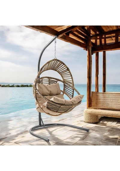 Nobel Tekli Rattan Bahçe Salıncağı Rehome Balkon Salıncağı Açık Kahve Diğer