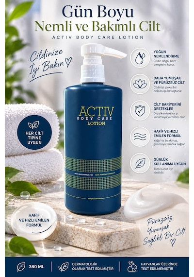 Actıv Body Care Mavi Ambalajlı Nemlendirici Vücut Losyonu 360 Ml