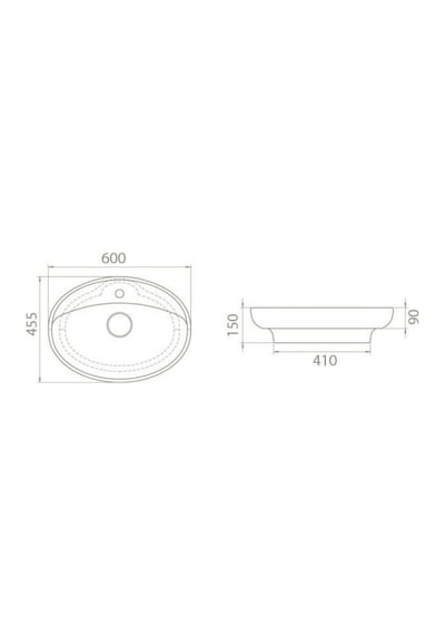 Turkuaz Seramik Cerastyle Lal C Serisi 60 x 45.5 CM Tezgah Üstü Lavabo