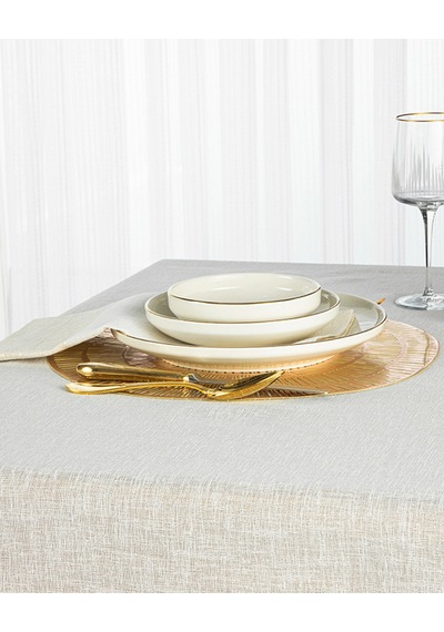 English Home Luxe Keten Look Masa Örtüsü 150x200 Cm Bej Bej