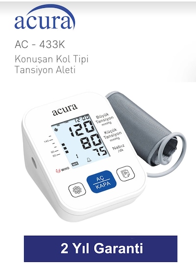 Acura AC-433K Türkçe Konuşan Koldan Tam Otomatik Tansiyon Aleti + Çanta