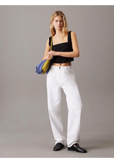 Calvin Klein Kadın Sırt Düğme Kapama Kalın Askı Crop Boy Siyah Büstiyer J20j225347-beh-7872 Siyah