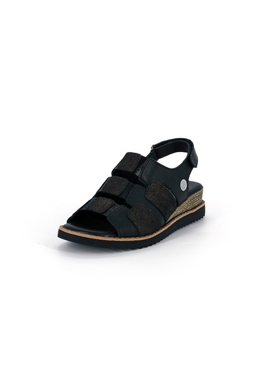 Mammamia D26ys-5035 Kadın Hakiki Deri Günlük Casual Sandalet Siyah