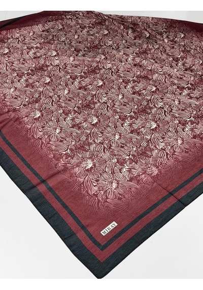 Miray Nevada Büyük Boy Organik Pamuk Eşarp - 120 X 120 - 6731 Bordo
