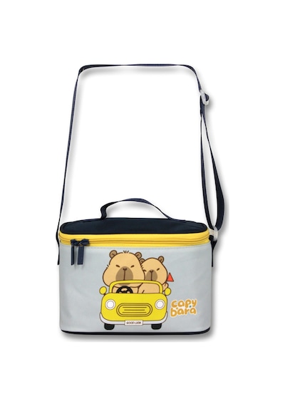 Capybara Unisex Isı Yalıtımlı Capybara Seyahatte Sarı - Siyah Okul Beslenme Çantası - 6219