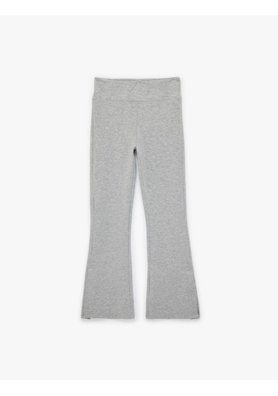Koton Slim Fit İspanyol Paça Tayt Gri 6sak80091ek