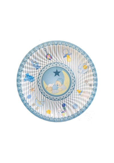 Uyuyan Bebek Figürlü Baby Shower Mavi 8 Adet Tabak 23 Cm