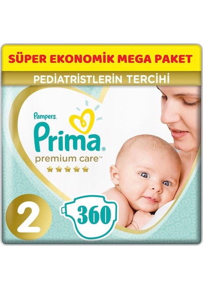 Prima Premium Care Bebek Bezi 2 Numara Mini 360 Adet Süper Ekonomik