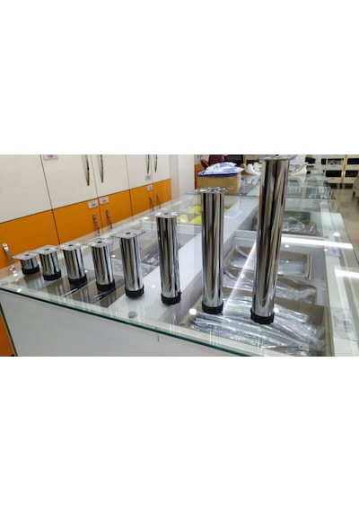 Ademkocplastik Adem Koç Plastik 42Mm Çaplı Tablalı Ayarlı Metal Ayak (4 Adet)