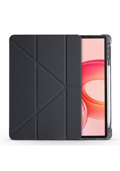 Honor Pad 10 12.1 Kılıf Tri Folding Kalem Bölmeli Katlanabilir Standlı Pu Deri Yumuşak Kapak Kapaklı Kılıf