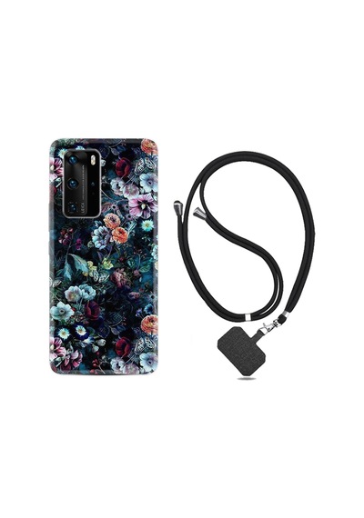 Huawei P40 Pro Kılıf Boyun Askılı Great Flowers 1304