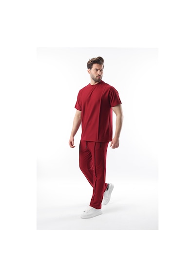 Madmext Bordo Önü Pileli Overfit Erkek Takım E7304 Bordo