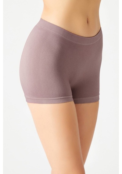 Los Ojos 3 Adet Fitilli Seamless Boxer Külot 3xboyshort Fitilli Mor-bej-kahverengi Fitilli Mor-bej-kahverengi