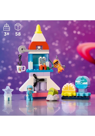 LEGO® DUPLO® 3’ü 1 Arada Uzay Mekiği Macerası 10422 3+ Eğitici Oyuncak Yapım Seti - 58 Parça