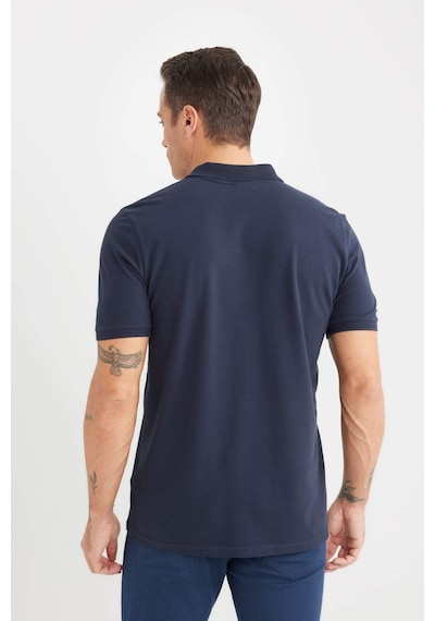 DeFacto %100 Pamuk Regular Fit Polo Yaka Kısa Kollu Basic Düz Pike Kumaş Tişört C1293AX25SPNV71