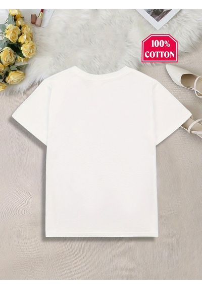 Uyguntarz Çocuk Canavarlar Baskılı Tasarım Tshirt Beyaz
