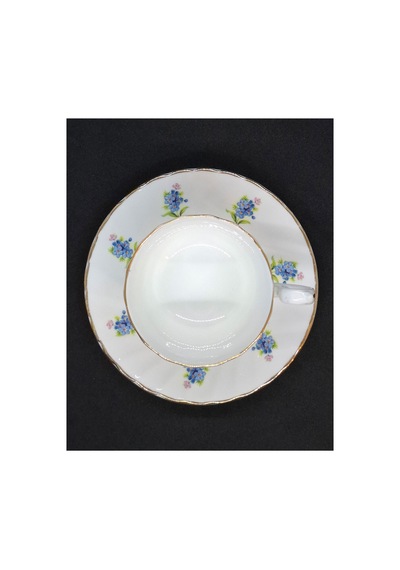 Delfesta Fine Bone China Mavi Duble Kahve Fincanı 130 Ml Beyaz