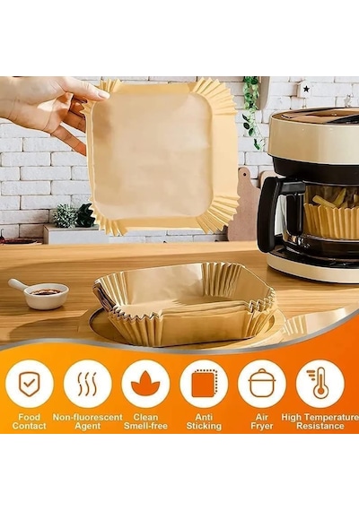 Orret Home Aırfrey Pişirme Kağıdı,xl,xxl Aırfreyler İçin Parşömen Kağıdı,sıvıya Ve Yağa Dayanıklı Sıc