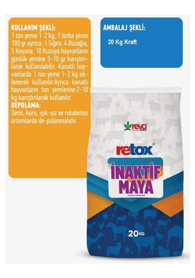 Hs Tarım Retox İnaktif Maya-toksin Bağlayıcı Yem Katkısı 20 Kg