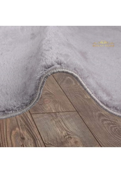 Bonny Home Elite Gri 100x100 Cm Yuvarlak Peluş Banyo Paspası Kaymaz Gri
