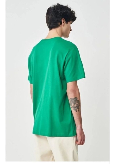 24/1 Düz A Kalite Oversize T-shirt - Yeşil -