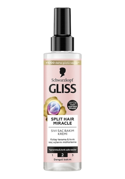 Gliss Split Hair Miracle Kırık Uçları Mühürleyen Sıvı Saç Bakım Kremi - İyonik Kompleks Ve Üzüm Çekirdeği Yağı İle 200 Ml