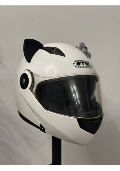 Motor & Motosiklet Hologram Fiyonklu Siyah Kedi Kulak Kask Dış Aksesuarı Diğer