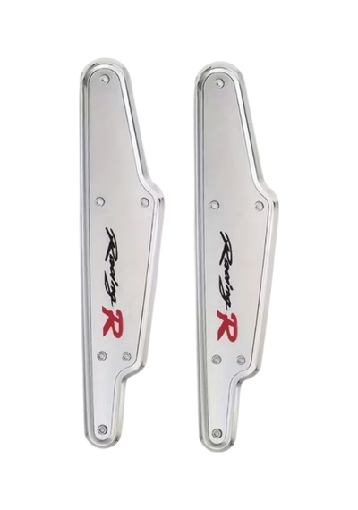 Silecek Rüzgarlığı Racing R Yazılı Üniversal Sportif Sessiz Aerodinamik Tasarım Gri Silver Krom Renk 1 Takım