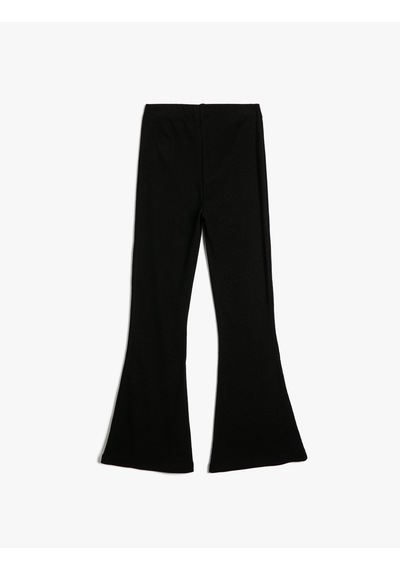 Koton Basic İspanyol Paça Pantolon Beli Lastikli Siyah 4wkg40029ak Siyah Koton Basic İspanyol Paça Pantolon Beli Lastikli Siyah 4wkg40029ak Siyah