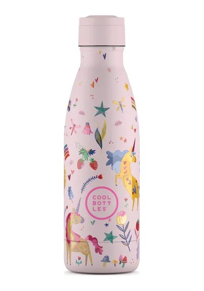 Cool Bottles Paslanmaz Çelik Suluk - The Kids Bottle Funny Unicorns 350ml Çok Renkli