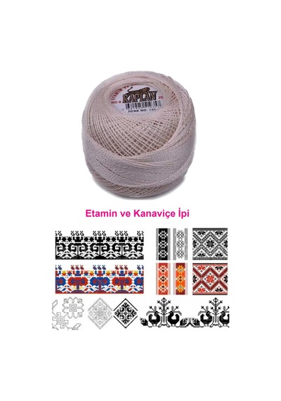 Kaplan Etamin Ve Kanaviçe İpi 8 No Kod/renk: 745 - Royaleks 12779900