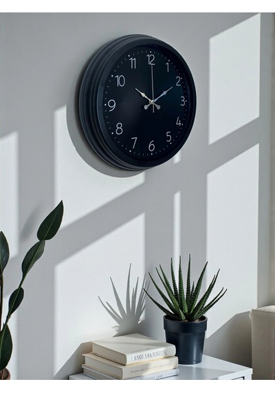 Zentime Classic Black Zarif 40 Cm Metal Duvar Saati Çok Renkli