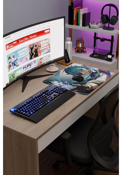 Kaeya Genshin Impact Anime Oyuncu V2 - 48x40 Xl Gaming Mouse Pad Fare Altlığı