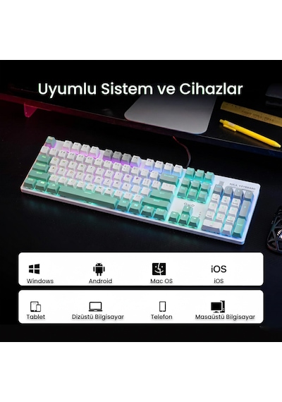 Aula S500 Blue Switch Rgb Makrolu Kablolu Gaming Mekanik Oyuncu Klavyesi