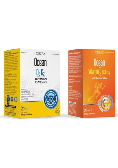 Ocean D3 K2 Damla 20 Ml + Ocean Vitamin C 1000 Mg 30 Tablet