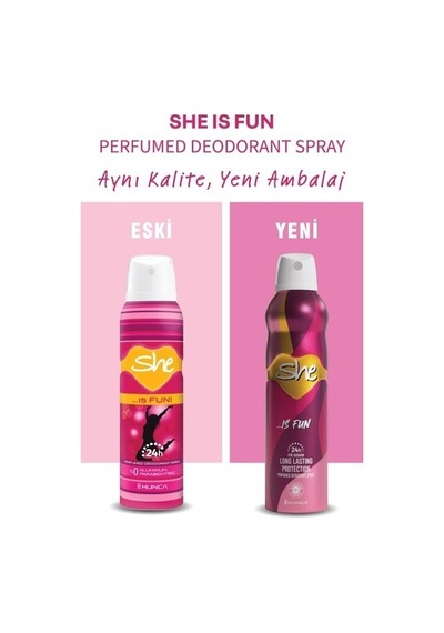 She Fun Kadın Deodorant Sprey 150 Ml Eğlenceli Koku İle 24 Saat Koruma Sunar