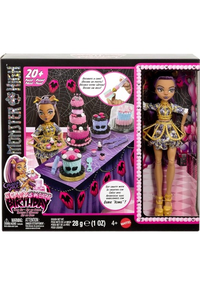 Monster High Havalı Doğum Günü Pasta Seti Ve Clawdeen Wolf Bebek, Pasta Kreması Ve Süsleme Şırıngası Gibi 20'd Diğer