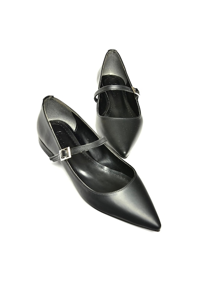 Fox Shoes U725512209 Siyah Kadın Babet Siyah-suni Deri Siyah