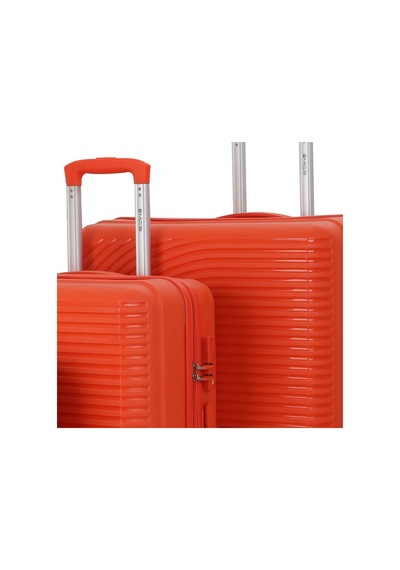 Mçs Bavul Büyük Ve Orta 2li Set Kırılmaz Silikon Valiz V374 Portakal Portakal