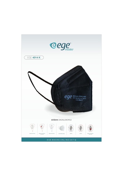 Ege Maske 4014-K Ffp2 Nr N95 Ventilsiz Maske 50'li Siyah