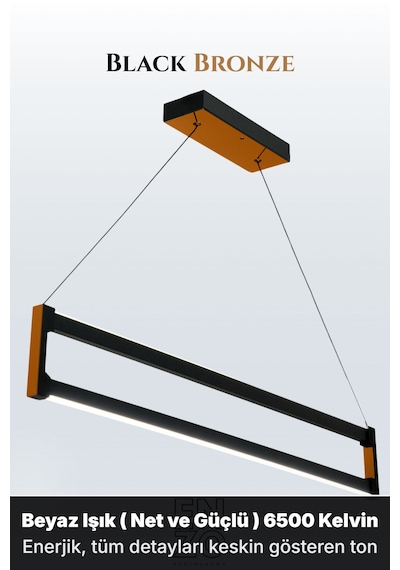 Orion Bronz Lineer Led Sarkıt Avize Kumandalı Dim Edilebilir Yukarı & Aşağı Işık Beyaz Işık