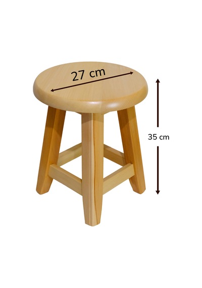Ahşap Tabure 35 Cm Şık Ve Dayanıklı Natural
